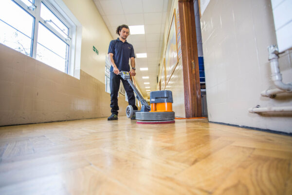 school hall floor cleaning