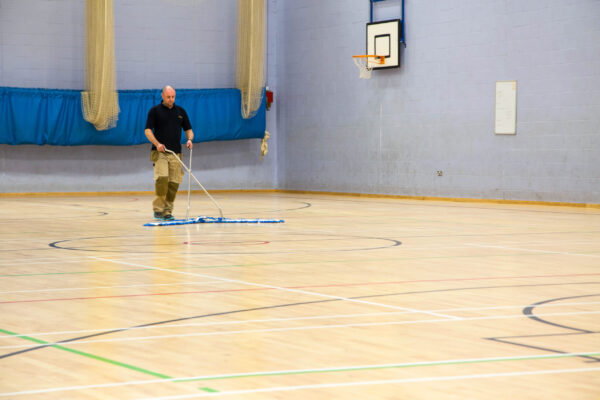 sports hall floor cleaning